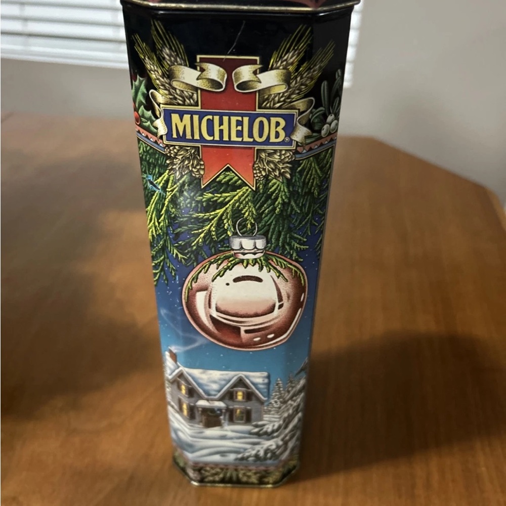 Michelob Holiday Tin with Festive Design